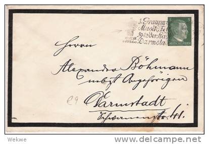 III-323/ Masch.-Stpl. Musikfest Darmstadt 1942. Orgel Im Stempel - Lettres & Documents