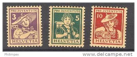 SWITZERLAND, PRO JUVENTUTE 1916, LIGHT HINGED SET - Neufs