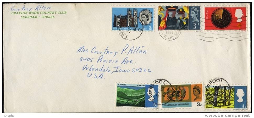 GB 1968 COVER To USA With Liverpool And Wirral Cancels [D5574] - Non Classificati