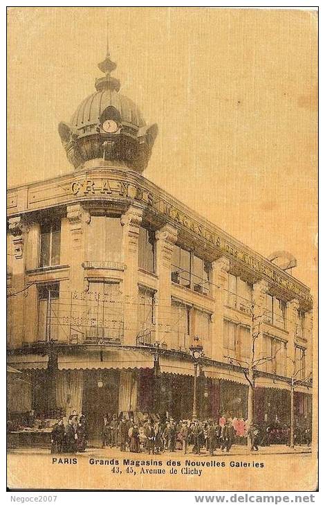 Paris 17éme Avenue De Clichy (les Nouvelles Galeries En 1910)belle Carte Couleur Trés Animée - Distretto: 17