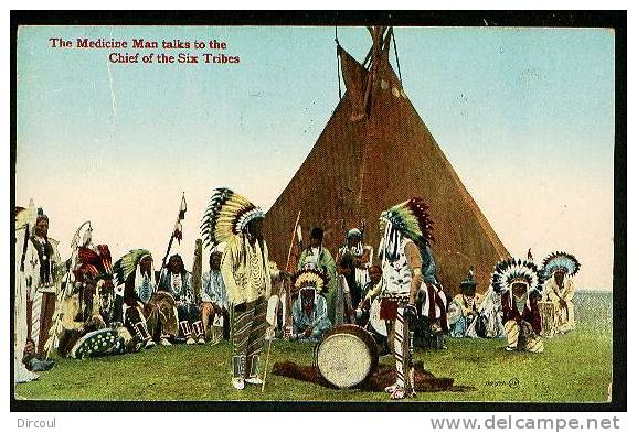 8508  -  Indiens - The  Medecine Man Talks To The Chief Of The Six Tribes - Native Americans