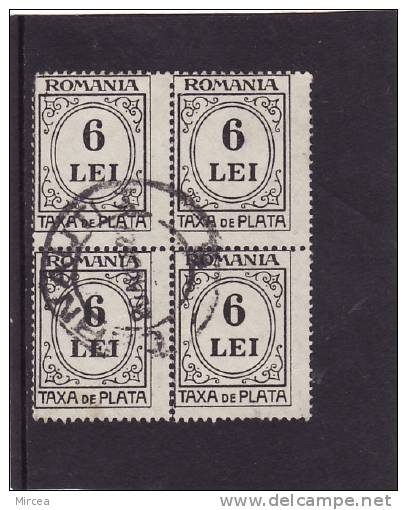 M1966, Roumanie , Bloc De Quatre , Oblitere - Port Dû (Taxe)