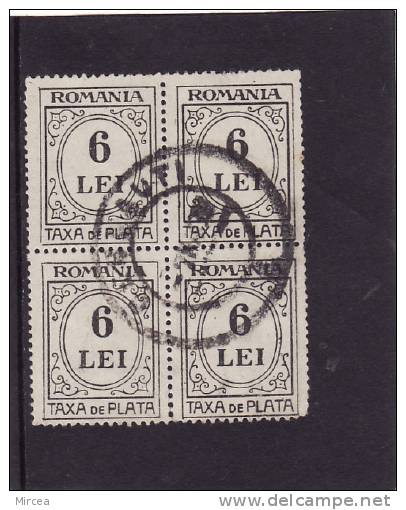 M1969, Roumanie , Bloc De Quatre , Oblitere - Port Dû (Taxe)