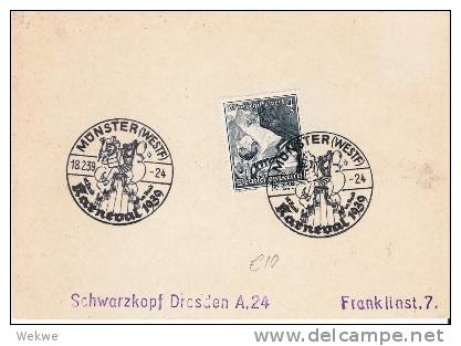 III-332/ Münster 1939, Karneval-Sonderstempel (2 X) Auf WHW 4 Pfg.  /carnival) - Lettres & Documents