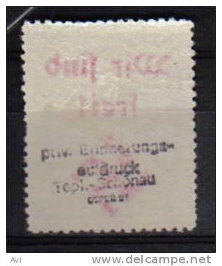 Germany-Sudetenland-Kostantinsbad  1938 Overprint Very Rare. Mint No Gum - Sudetes