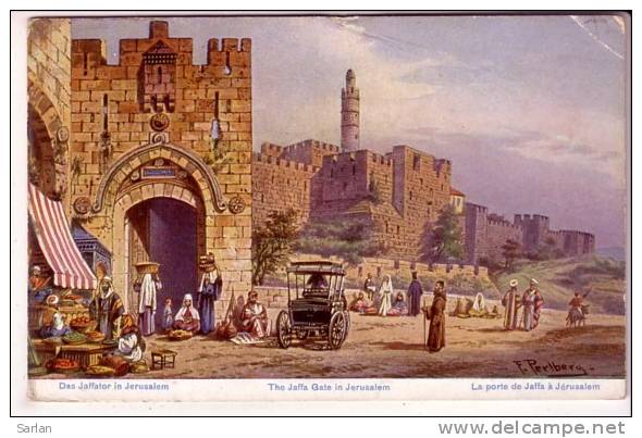 PALESTINE , Illustration De PERLBERG , La Porte De Jaffa A Jerusalem - Palestine