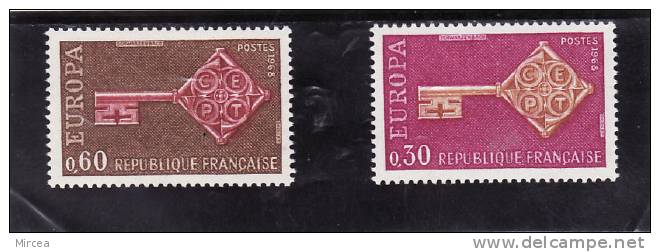 France 1968 -  Yv.no.1556/7 Neufs** - 1968