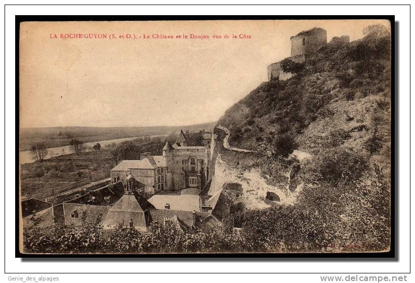 95 LA ROCHE GUYON, Château Et Donjon, Vus De La Côte, Dos Div.vierge, - La Roche Guyon