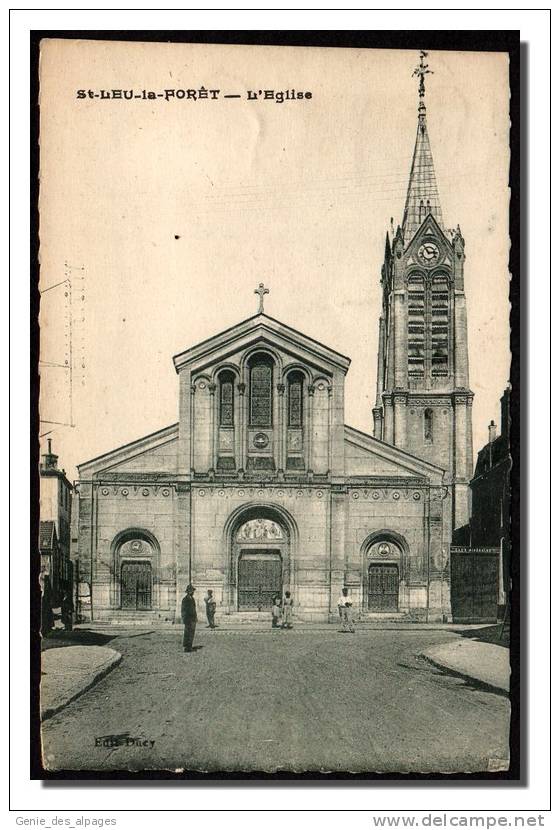 95 St LEU La FORET, L'église, Ed Ducy, Voyagé En 1928 - Saint Leu La Foret