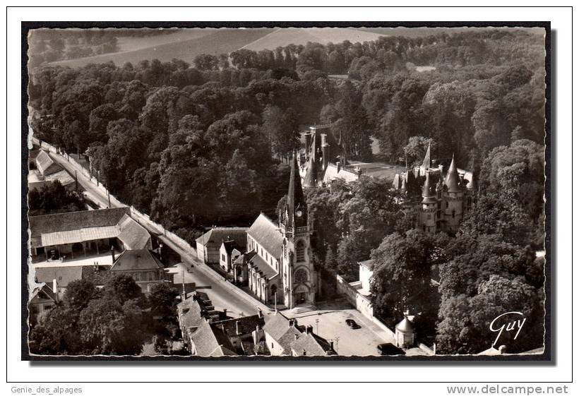 95 VIGNY, église Et Château Vue Aérienne, Ph Henrard, Ed Lyna, Dos Vierge - Vigny