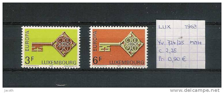 Luxembourg 1968 - Yv. 724/25 Postfris/neuf/MNH - Neufs