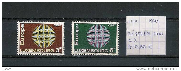 Luxembourg 1970 - Yv. 757/58 Postfris/neuf/MNH - Nuevos