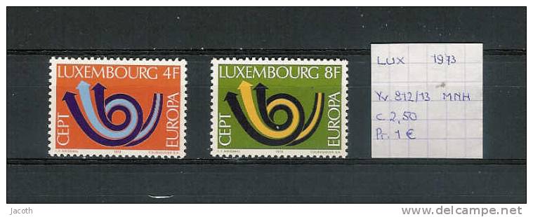 Luxembourg 1973 - Yv. 812/13 Postfris/neuf/MNH - Neufs