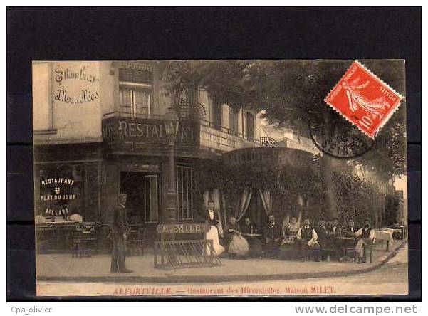 94 ALFORTVILLE Restaurant Des Hirondelles, Maison Millet, Terrasse, Rue Véron, Ed ?, 1909 - Alfortville