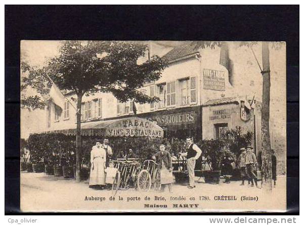 94 CRETEIL Auberge De La Porte De Brie, Maison Marty, Animée, Café Tabac, Ed ?, 1906 - Creteil