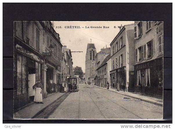 94 CRETEIL Grande Rue, Animée, Charcuterie, Ed EM 516, 191? - Creteil