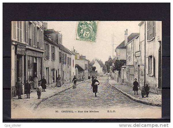 94 CRETEIL Rue Des Meches, Animée, Commerce De Vins, Ed ELD 36, 1907 - Creteil