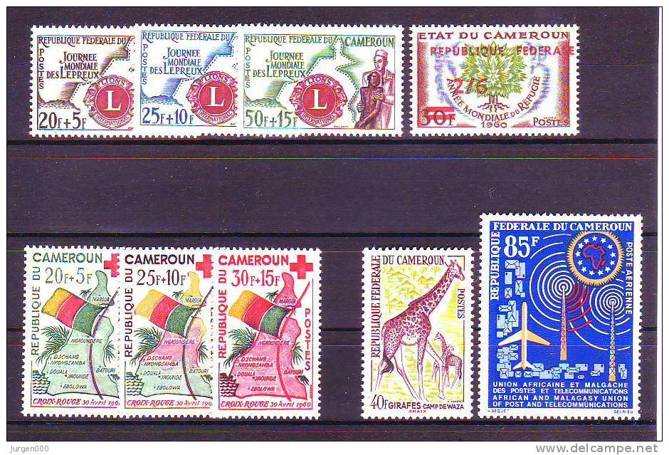 Kameroen, Nr 326/328, 340 II, 350/352, 369, 394 **, Michel = 20 Euro (Z14349) - Girafes