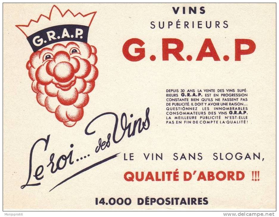 Buvard Vins Supérieurs G.R.A.P. - V