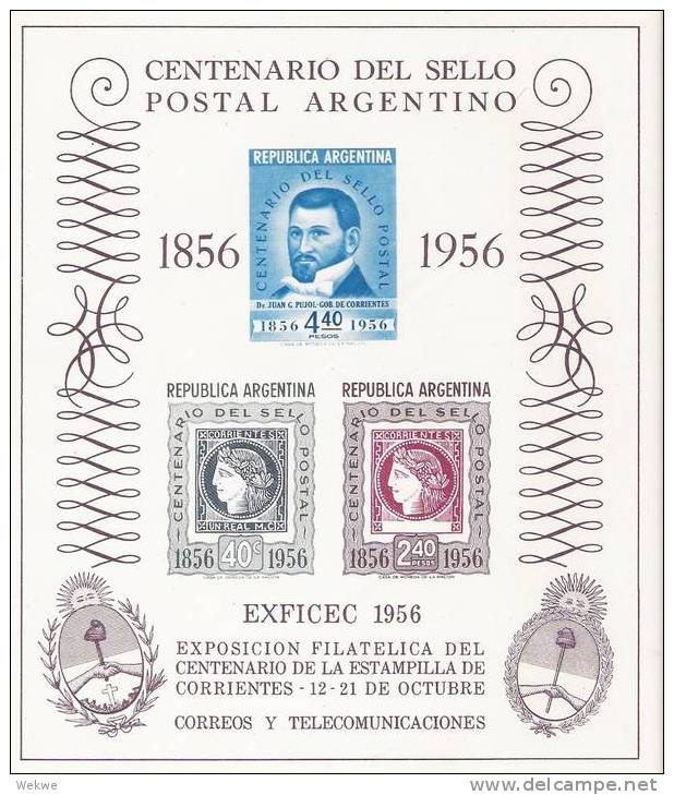 Spz303/ Argentinienmarken 100 Jahre (1956), Block ** - Blocks & Sheetlets