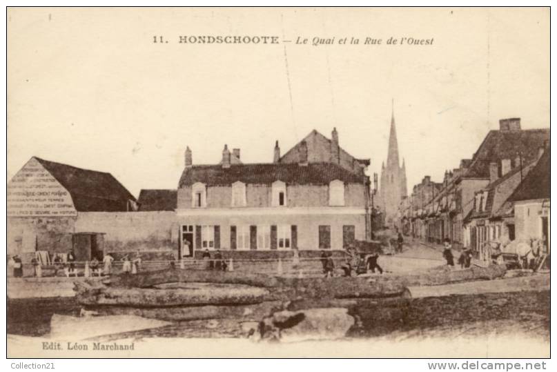 HONDSCHOOTE .... LE QUAI ET LA RUE DE L OUEST - Hondshoote