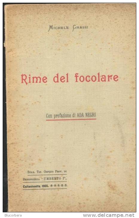 1905 GRASSI M.: RIME DEL FOCOLARE C.SSETTA PAG. 64 - Old Books