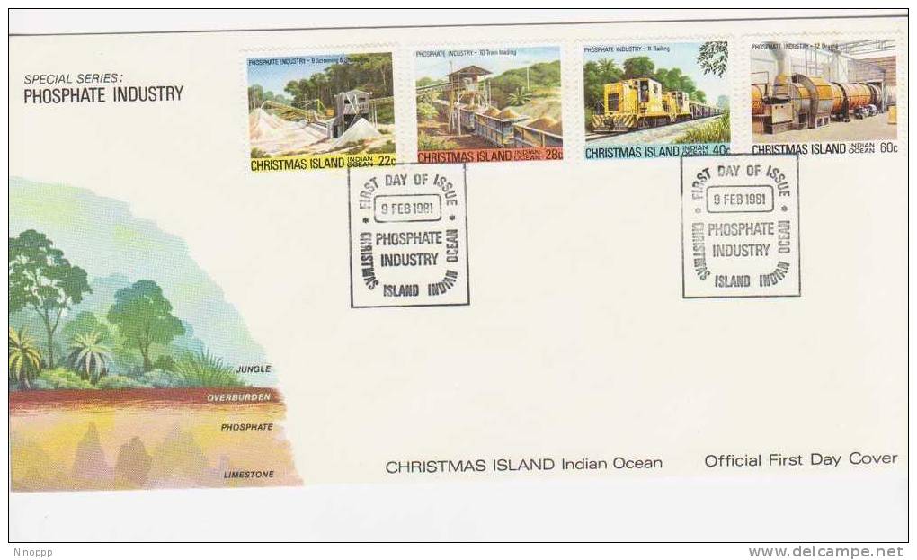Christmas Island 1981  Phosphate Part III  FDC - Christmas Island