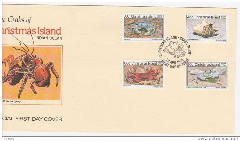 Christmas Island  1985 Crab Part II  FDC - Christmaseiland