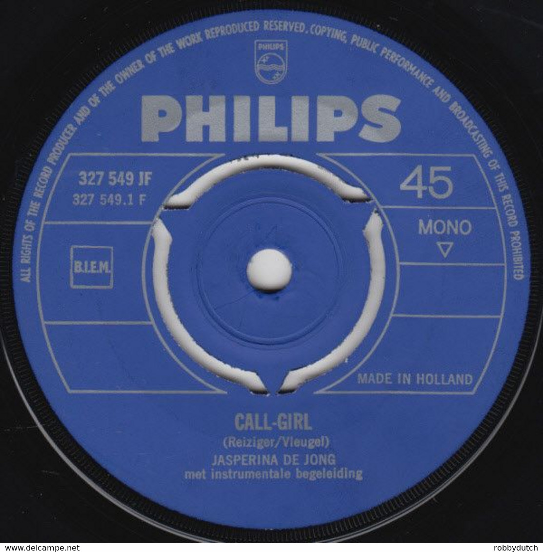 * 7" * JASPERINA DE JONG - CALL-GIRL / SOEP BLUES - Humor, Cabaret