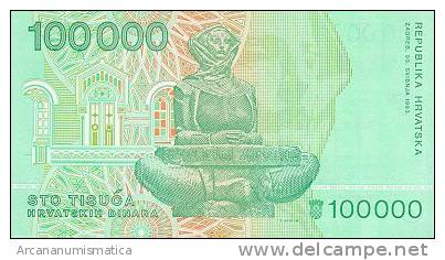 CROACIA  100.000  DINARES  30-5-1993   KM#27  PLANCHA/UNC     DL-5941 - Croacia