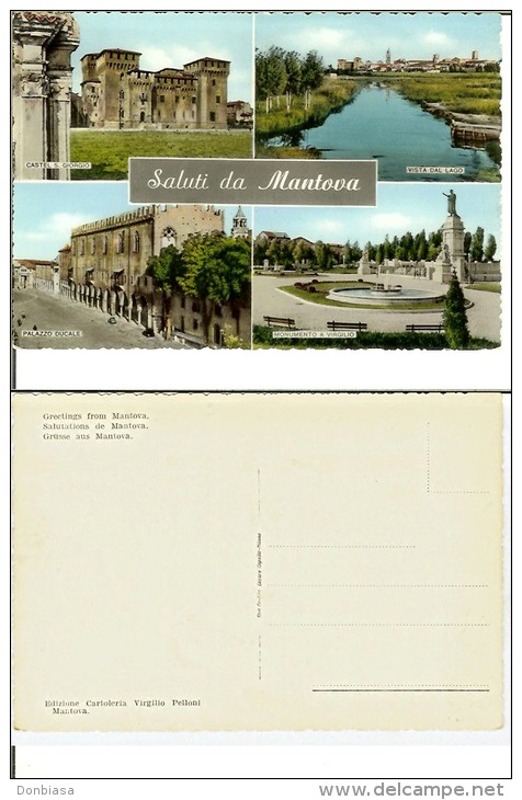 Mantova: Lotto 14 Cartoline B/n - B/n Colorato Anni '40/'50 - Mantova