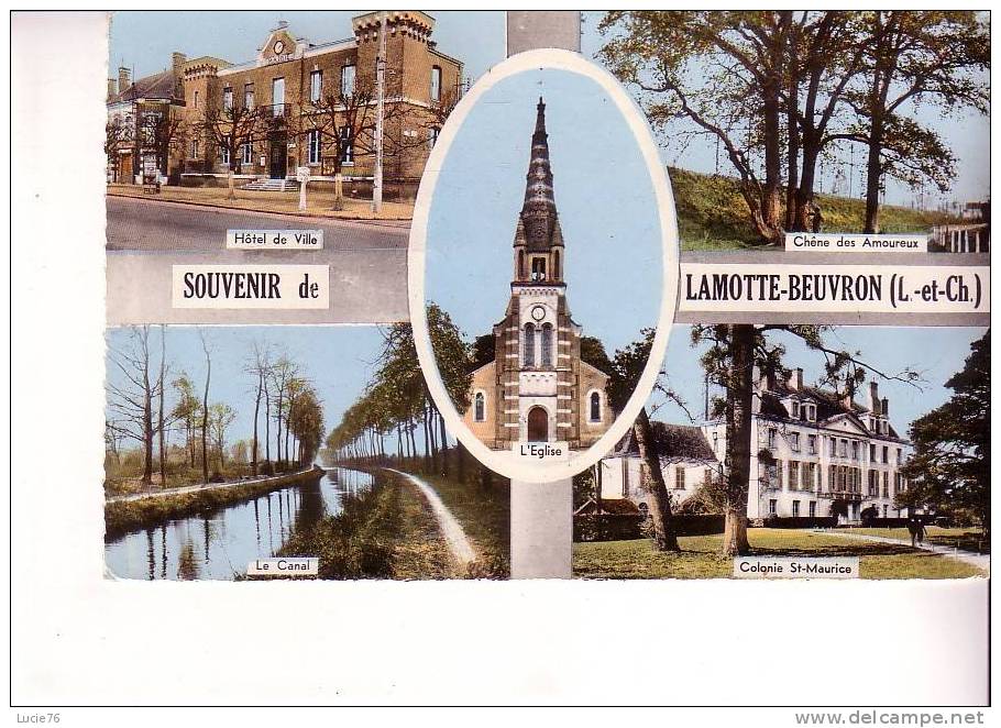 LA MOTTE BEUVRON -  5 Vues : Hôtel De Ville, Chêne Des Amoureux, Le Canal, L´Eglise, Colonie St Maurice - N° 5 C - Lamotte Beuvron