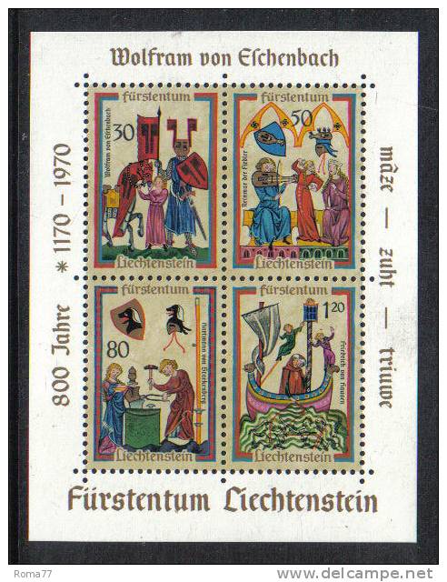 LIECH7 - LIECHTENSTEIN 1970 : Von Eschenbach , Il Foglietto N. 11  *** - Unused Stamps