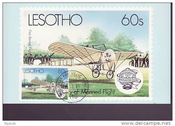 LESOTHO  CARTE MAXIMUM NUM.YVERT  547 LA CONQUETE DE L AIR - Lesotho (1966-...)