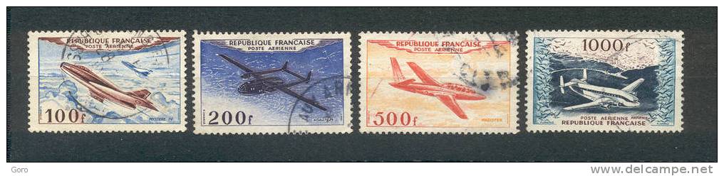 Francia  1954.-  Y&T Nº  30/33  Aéreos - 1927-1959 Usati