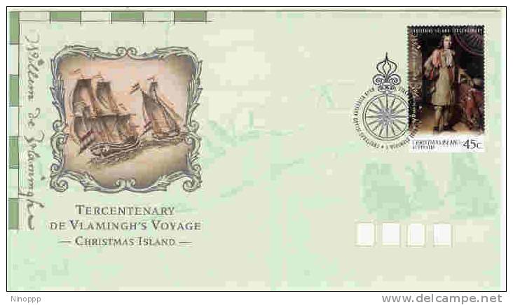 Christmas Island 1996 De Vlamingh's Voyage FDC - Christmaseiland