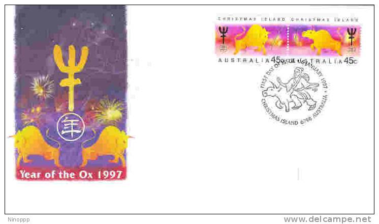 Christmas Island 1997  Year Of The Ox  FDC - Christmaseiland