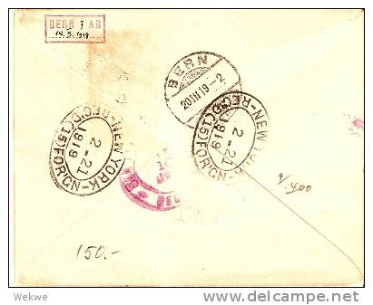 NZO036 / Einschreiben,zensiert,191 9 In Die  Schweiz,Fiskalmarke - Samoa (Staat)
