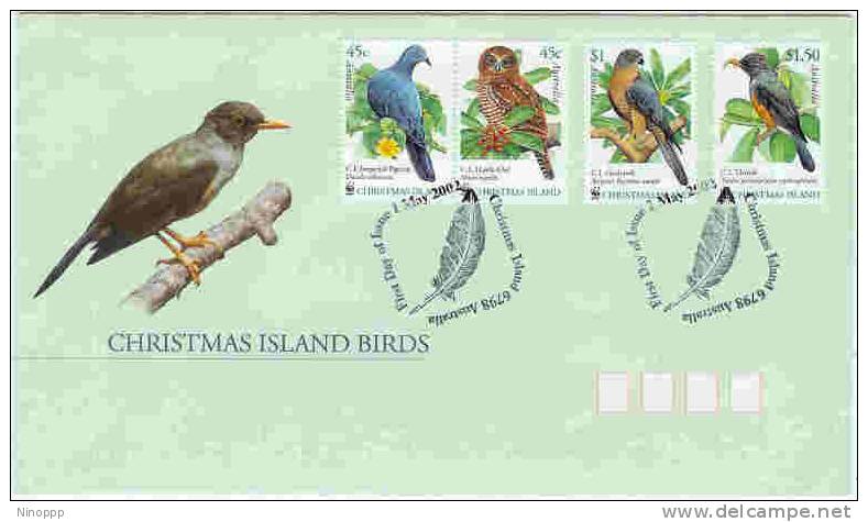 Christmas Island 2002 Birds  FDC - Christmaseiland