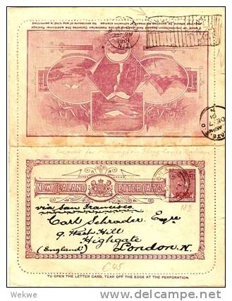 NZ054 / Kartenbrief Victoria 18 II Flaggenstempel Welligton Nov.1901 - Enteros Postales