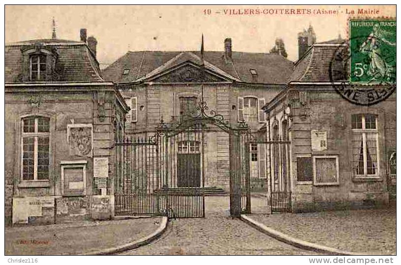 02 VILLERS COTTERETS La Mairie  Beau Plan  1907 - Villers Cotterets