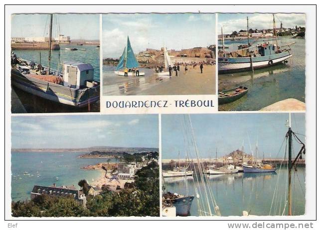 DOUARNENEZ-TREBOUL (Finistère, 29) : Le Port  Et Les Plages De Tréboul ; Bateaux De Pêche ; 1969 ,B/ TB - Tréboul