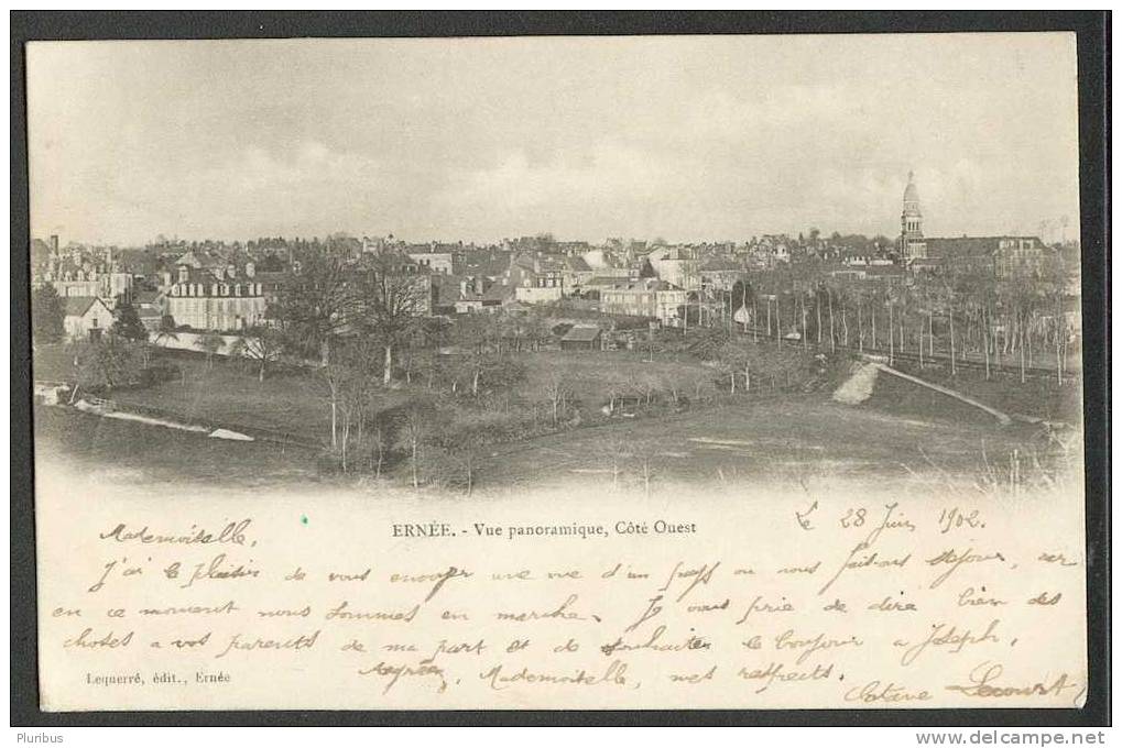 1902, FRANCE, ERNEE, VUE PANORAMIQUE, COTE OUEST - Ernee