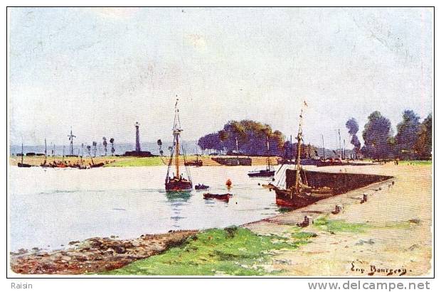 Eugène Bourgeois Tableau  Peinture  "Ouistreham" Normandie CPA  Non Circulé TBE - Riva Bella