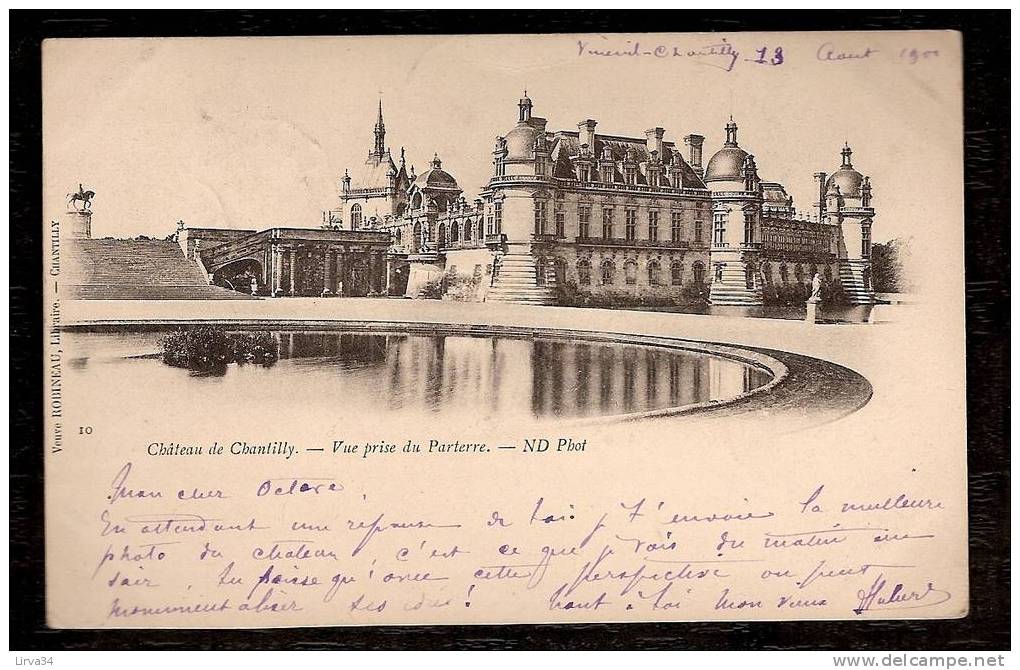 LOT 2 CPA PRECURSEUR- CHATEAU DE CHANTILLY (60)  ET DE SAINT MARCELLIN (38)- 2 MONUMENTS HISTORIQUES GROS PLAN- 3 SCANS - 5 - 99 Postkaarten