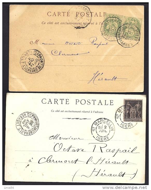 LOT 2 CPA PRECURSEUR- CHATEAU DE CHANTILLY (60)  ET DE SAINT MARCELLIN (38)- 2 MONUMENTS HISTORIQUES GROS PLAN- 3 SCANS - 5 - 99 Postcards