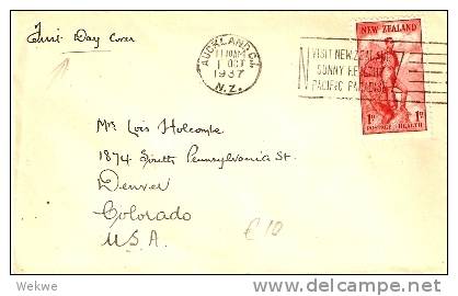 NZ062 / Bergsteiger-FDC 1937 Nach Canada,Touristwerbung - Lettres & Documents