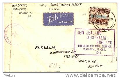 NZ070 / Erstflug UK,Cachet 1940,Zensur.Marke HMS Britomart (First Flighht) - Lettres & Documents