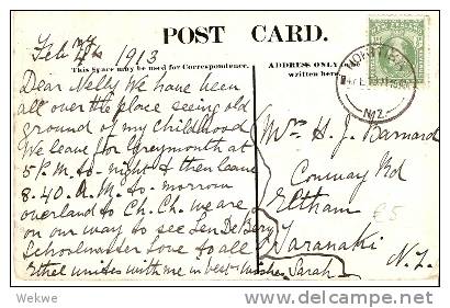 NZ082 / AK Hokitika 1913 - Storia Postale