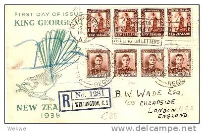 NZ085 / Illustr.FDC Georg VI+Maorifrau 4-er Streifen(25.+26.7.) - Lettres & Documents